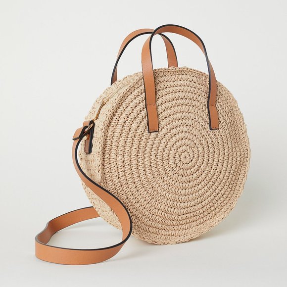H&M Handbags - H&M Round Paper Straw Handbag